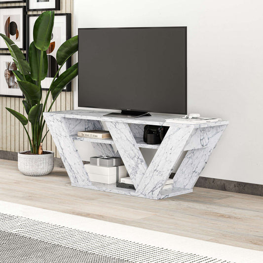 Έπιπλο Τηλεόρασης TV Βάση Σύνθεση Carrara Marble | 776HMS3131