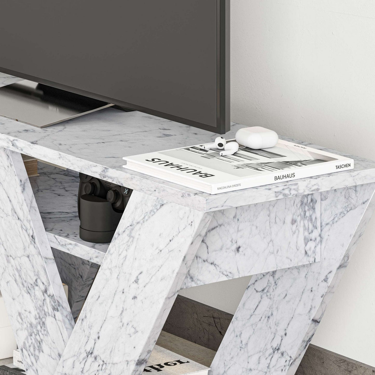 Έπιπλο Τηλεόρασης TV Βάση Σύνθεση Carrara Marble | 776HMS3131