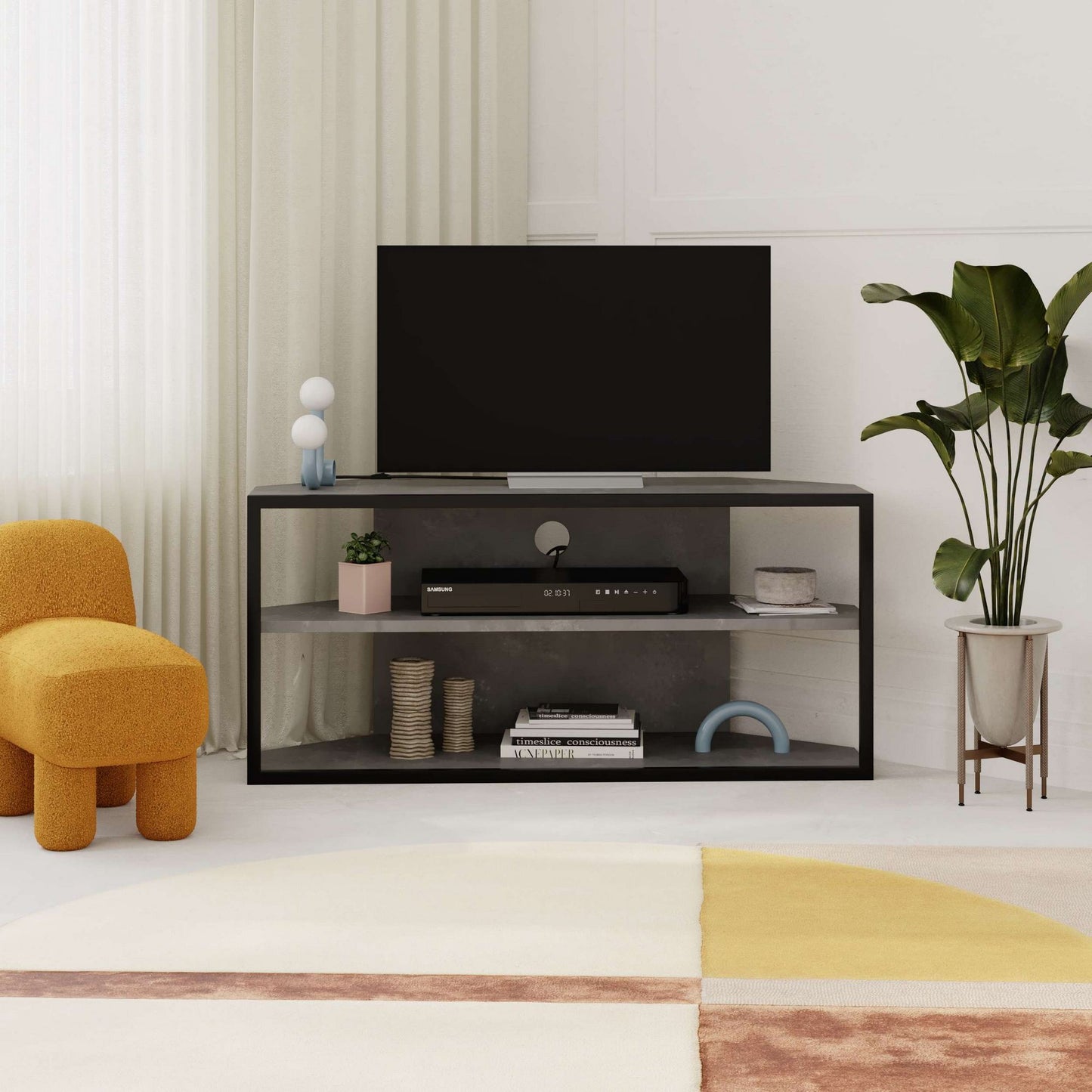 Έπιπλο Τηλεόρασης TV Βάση Σύνθεση Retro Γκρι | 776HMS3133