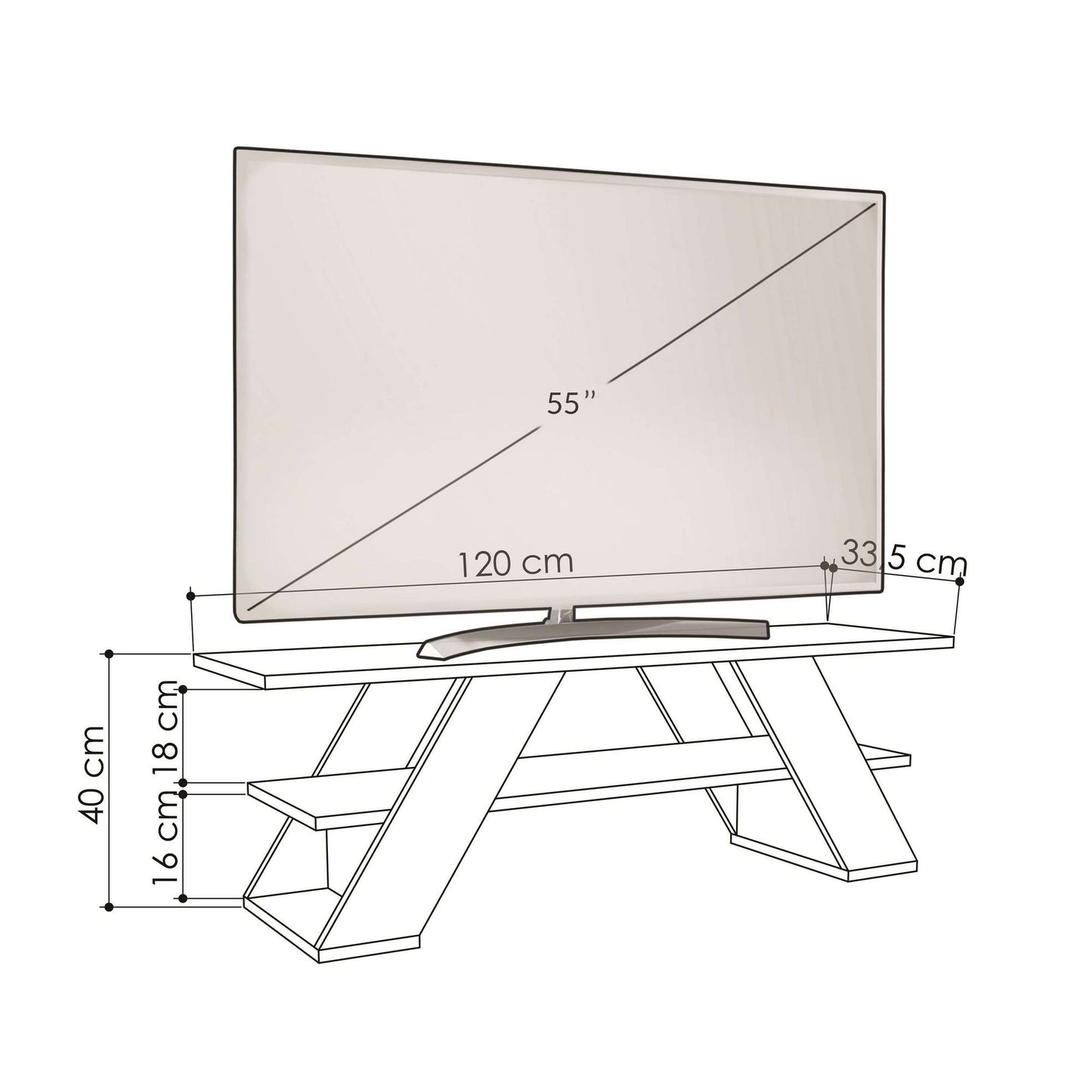 Έπιπλο Τηλεόρασης TV Βάση Σύνθεση Antique Λευκό | 776HMS3135