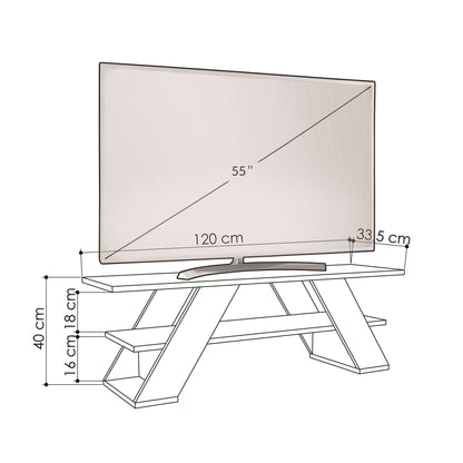 Έπιπλο Τηλεόρασης TV Βάση Σύνθεση Antique Λευκό | 776HMS3135