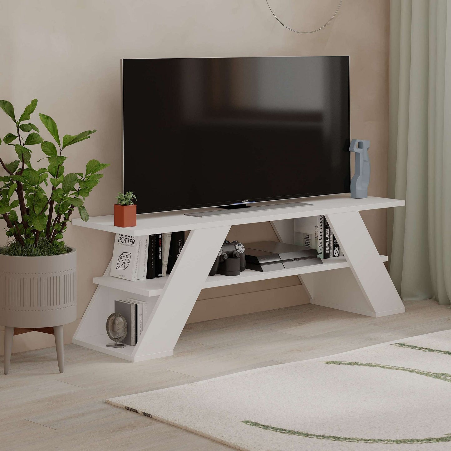 Έπιπλο Τηλεόρασης TV Βάση Σύνθεση Λευκό | 776HMS3136