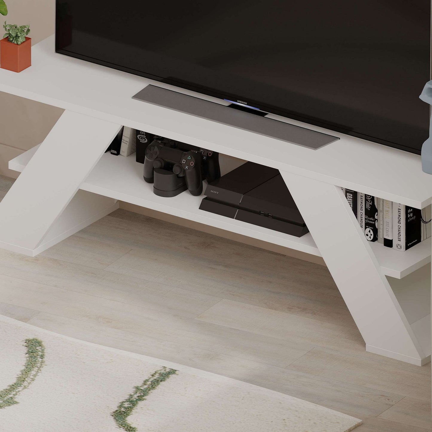 Έπιπλο Τηλεόρασης TV Βάση Σύνθεση Λευκό | 776HMS3136