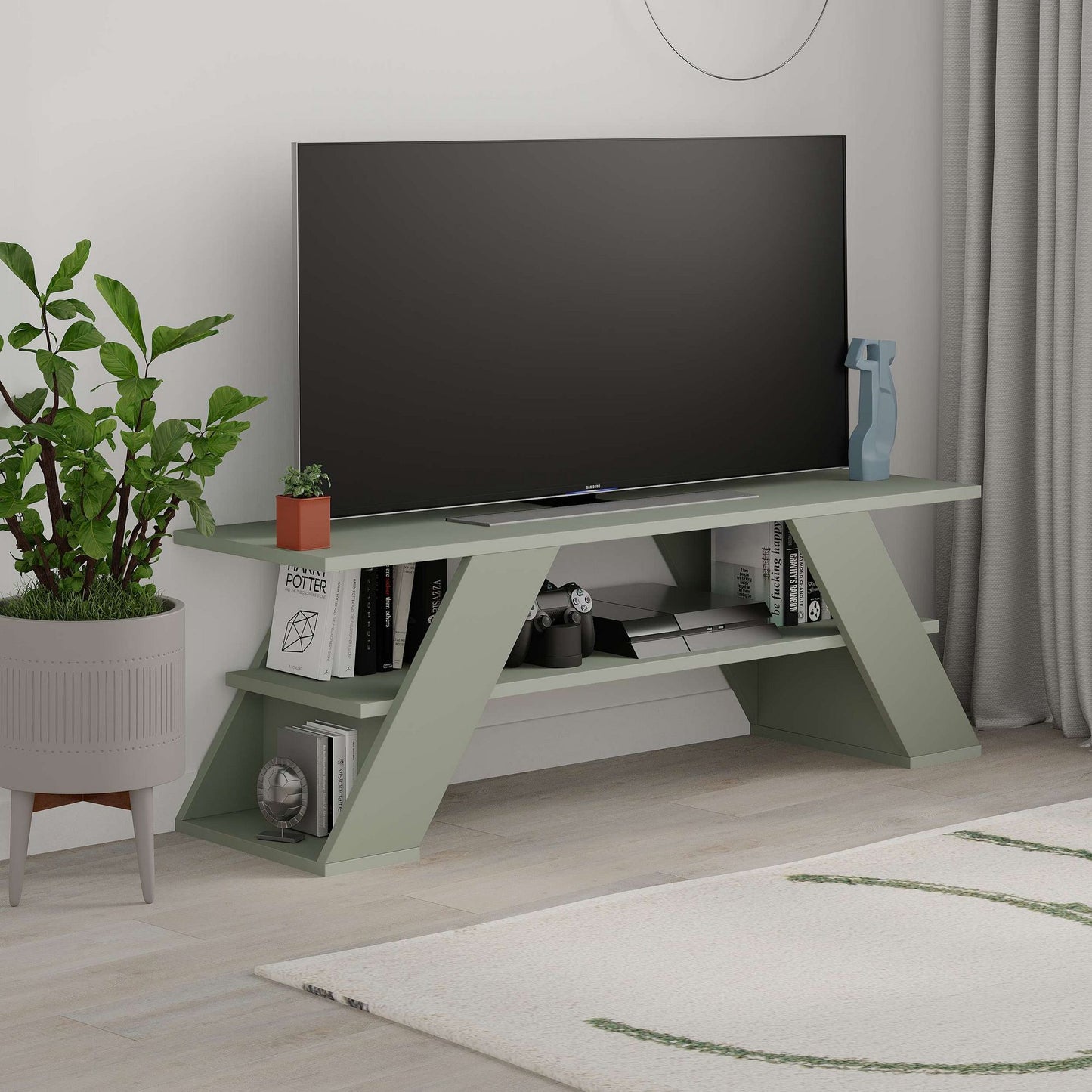 Έπιπλο Τηλεόρασης TV Βάση Σύνθεση Ash Green | 776HMS3137