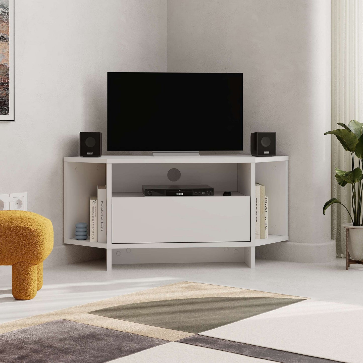 Έπιπλο Τηλεόρασης TV Βάση Σύνθεση Λευκό | 776HMS3144
