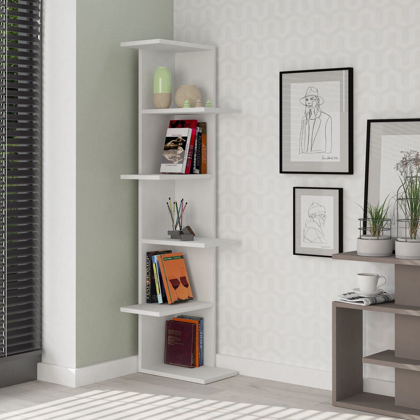 Βιβλιοθήκη 37 × 24 × 141 εκ. Λευκό GR776HMS3602