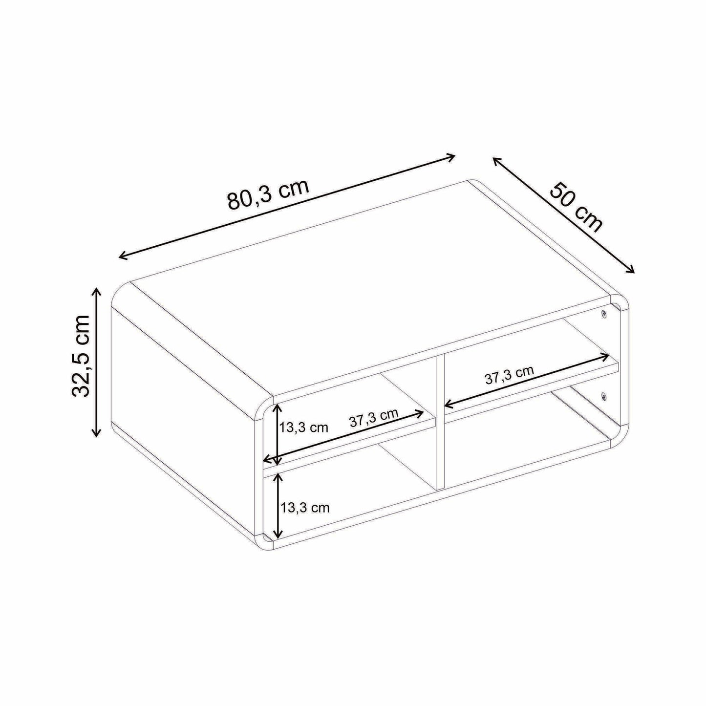 Τραπεζάκι Σαλονιού Φυσικό 80,3 x 32,5 x 50 εκ. 776HMS6439