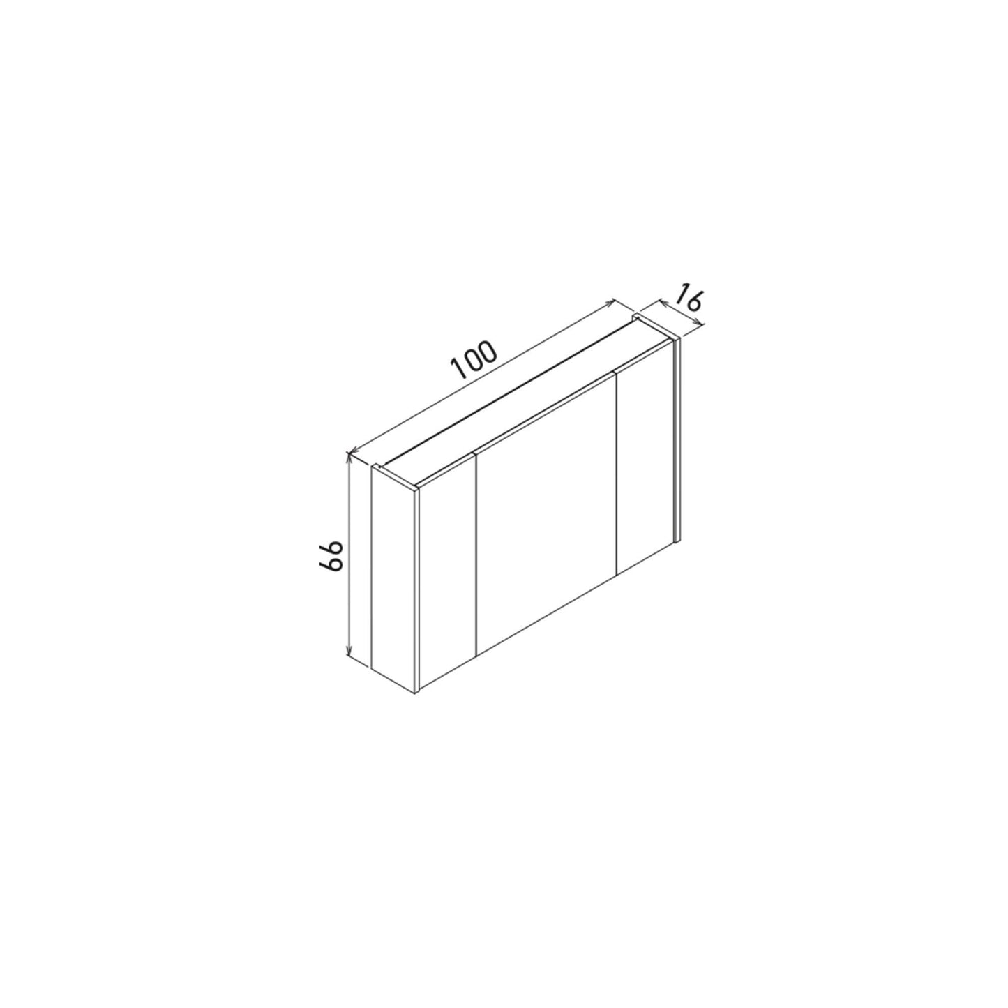 Ντουλάπι Καθρέφτης Μπάνιου 100x66x16 εκ. Matte White | 785PNC1180