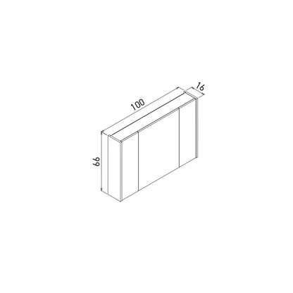 Ντουλάπι Καθρέφτης Μπάνιου 100x66x16 εκ. Matte White | 785PNC1180