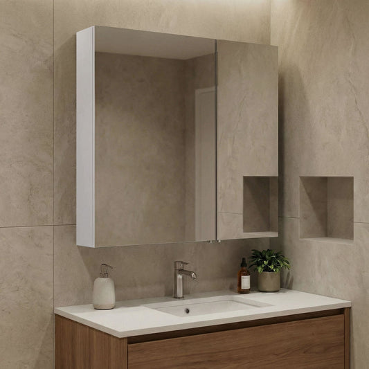 Ντουλάπι Καθρέφτης Μπάνιου 60x66x16 εκ. Matte White | 785PNC1188