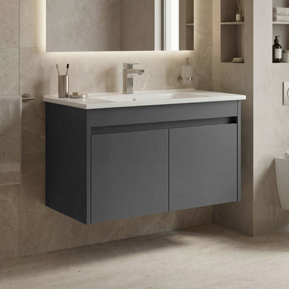 Έπιπλο Μπάνιου με Νιπτήρα σε χρώμα Ματ Ανθρακί, 785PNC1207.