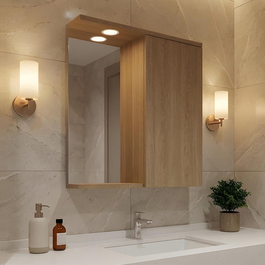 Ντουλάπι Καθρέφτης Μπάνιου 56x68x18 εκ. Sonomo Oak | 785PNC1242