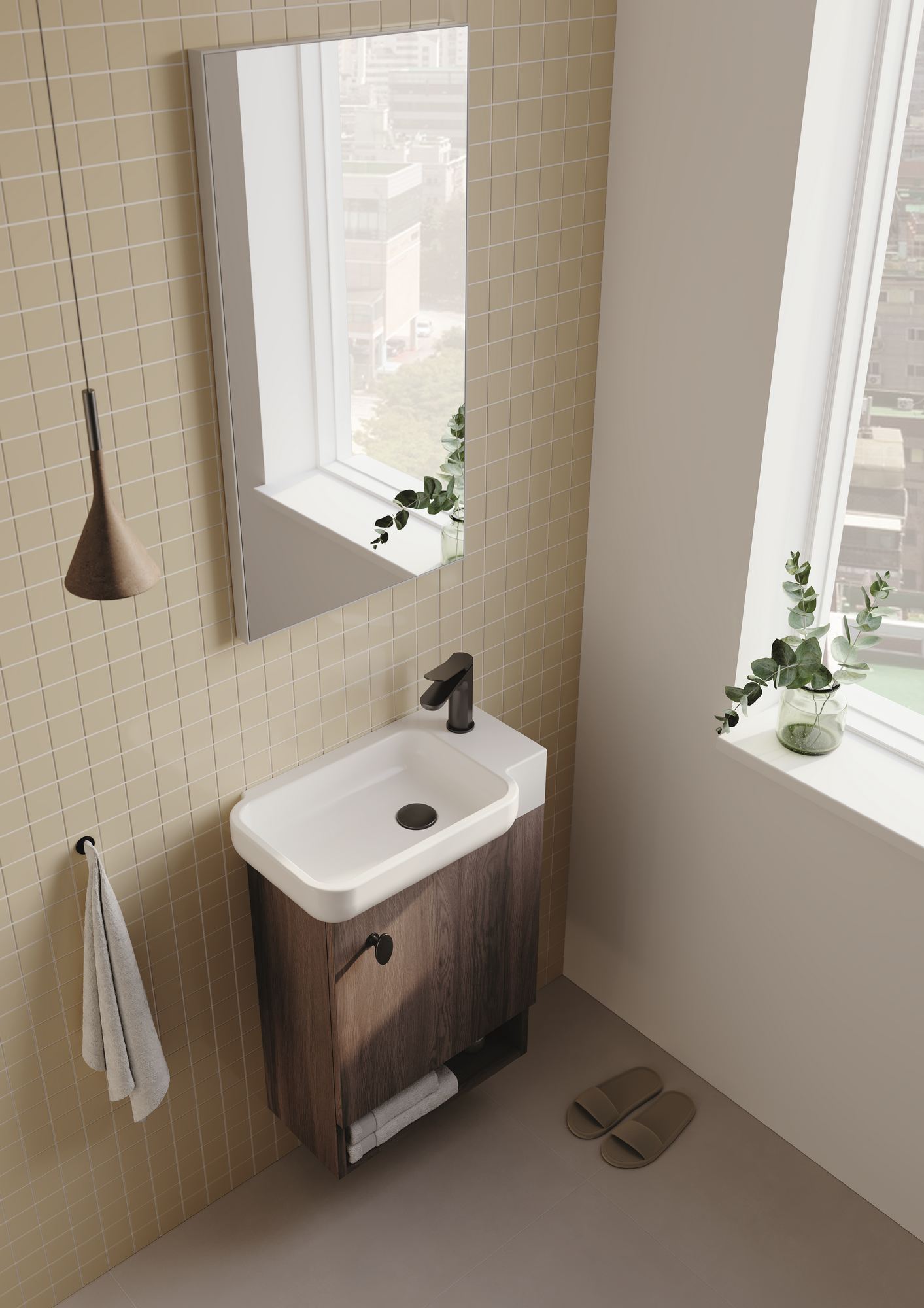 Έπιπλο Μπάνιου με Νιπτήρα σε χρώμα Σκούρο Καρυδί, 785PNC1326.