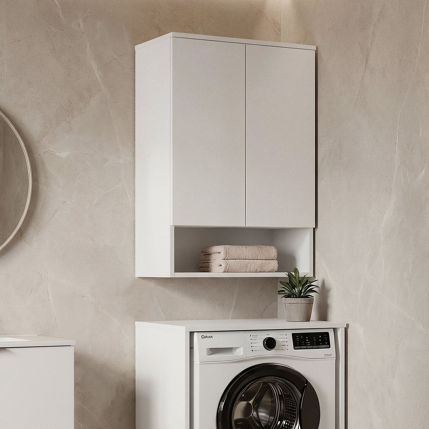 Ντουλάπι Καθρέφτης Μπάνιου 70x100x36 εκ. Matte White | 785PNC1466