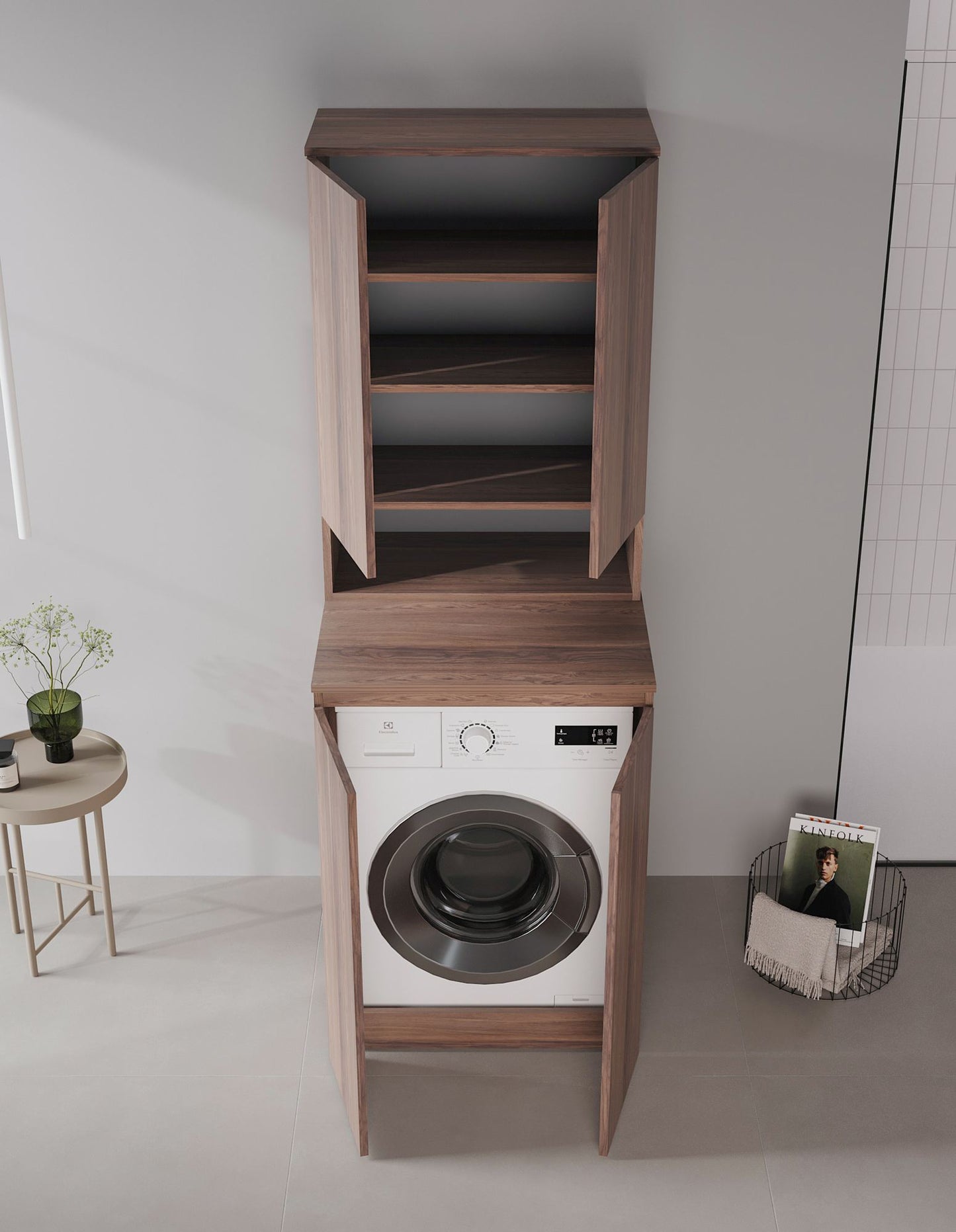 Ντουλάπι Καθρέφτης Μπάνιου 70x100x36 εκ. Dark Walnut | 785PNC1467