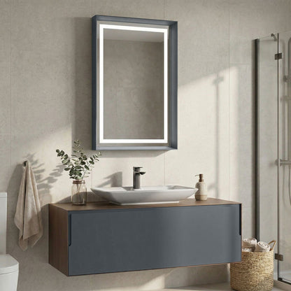 Σετ Επίπλου Μπάνιου με Νιπτήρα & Καθρέφτη (2 Τεμάχια) σε χρώμα Καρυδί / Ανθρακί / Λευκό, 785PNC1539.