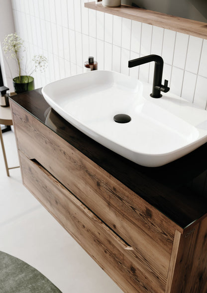 Σετ Επίπλου Μπάνιου με Νιπτήρα & Καθρέφτη (2 Τεμάχια) σε χρώμα Καρυδί, 785PNC1597.