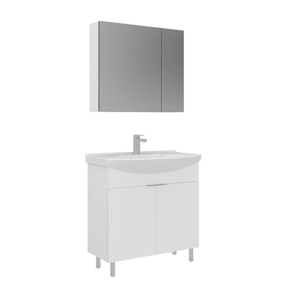 Σετ Επίπλου Μπάνιου με Νιπτήρα & Καθρέφτη (2 Τεμάχια) σε χρώμα Λευκό, 785PNC1720.