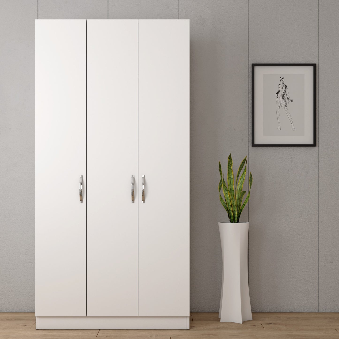 Ντουλάπα 90x181x50 εκ Λευκό 787CDL1309