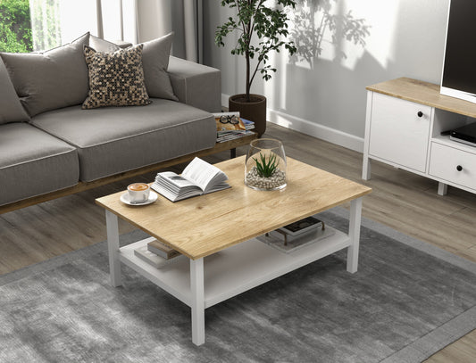 Τραπεζάκι Σαλονιού Wooden - Λευκό 100 x 70 x 43 εκ GR787CDL1905