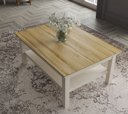 Τραπεζάκι Σαλονιού Κρεμ - Δρυς - Γκρι 100,2 x 70,2 x 43,6 εκ GR787CDL1912
