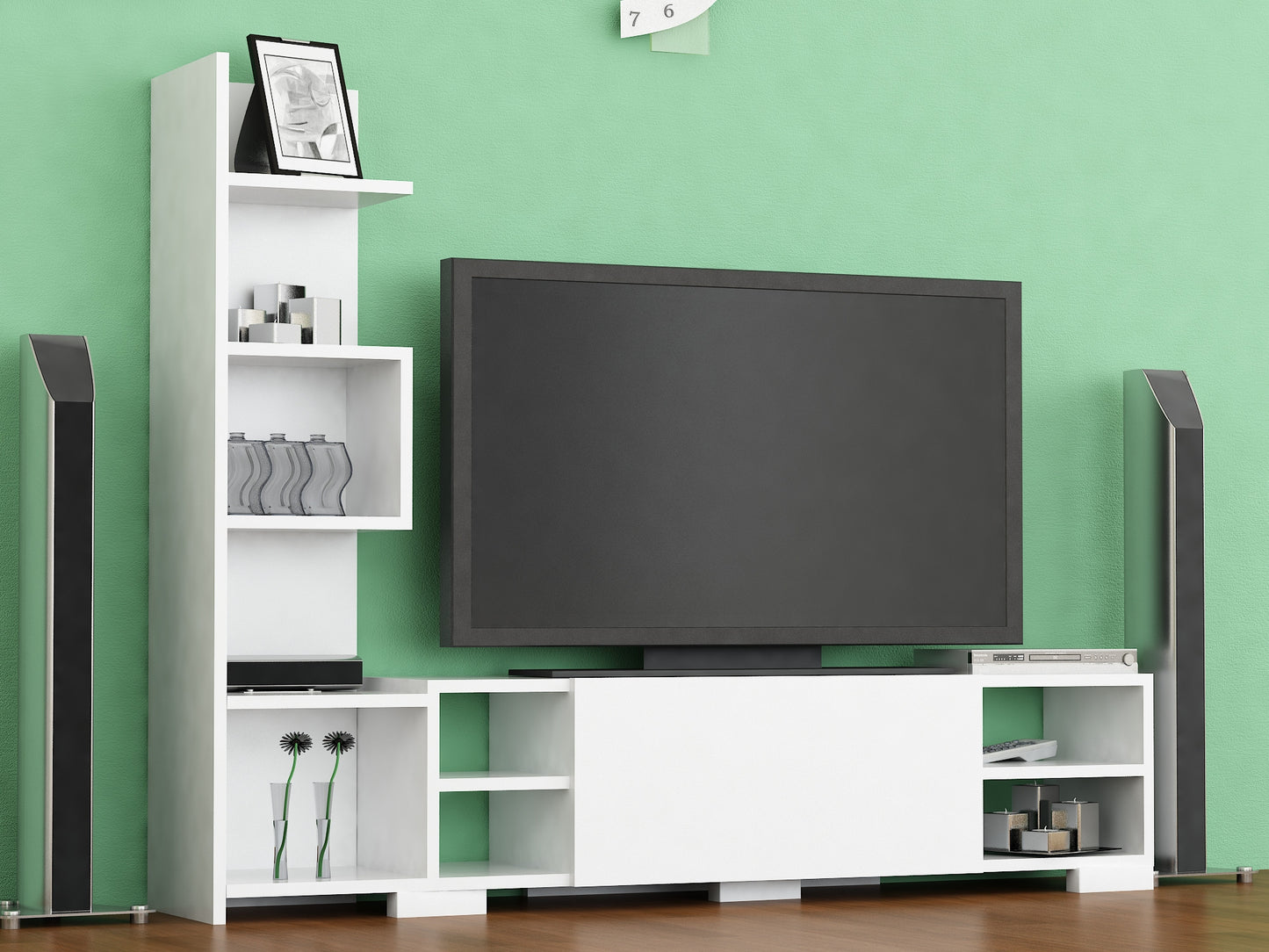 Έπιπλο Τηλεόρασης TV Βάση Σύνθεση Λευκό | 788DEC3059