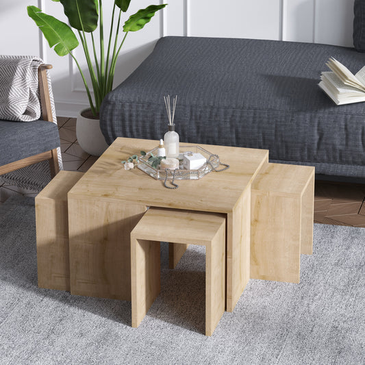 Τραπεζάκι Σαλονιού Set Δρυς Sapphire 60 x 60 x 37 εκ GR793ELG2819