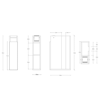 Ντουλάπι Καθρέφτης Μπάνιου 42x66x17 εκ. Λευκό | 793ELG3907