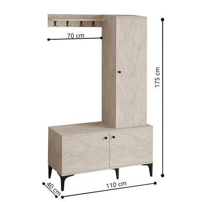 Έπιπλο Εισόδου Βάση για Παλτό Παπουτσοθήκη Κρεμάστρα Ρούχων Ντουλάπι Διαδρόμου 793ELG4019