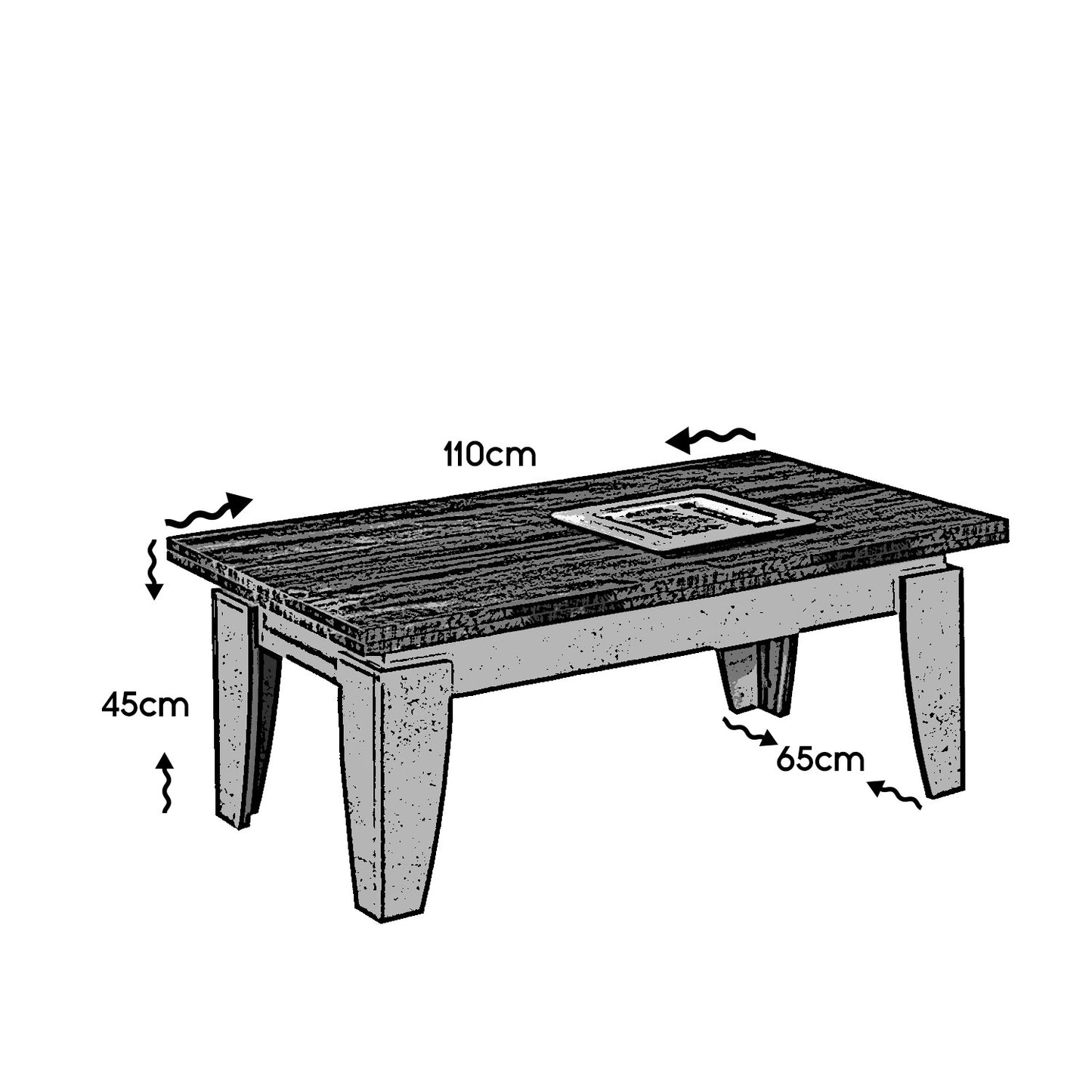 Τραπεζάκι Σαλονιού Μπεζ 110 x 65 x 45 εκ GR801CMY2822