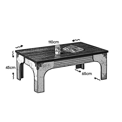 Τραπεζάκι Σαλονιού Λευκό - Καφέ 110 x 65 x 45 εκ GR801CMY2824
