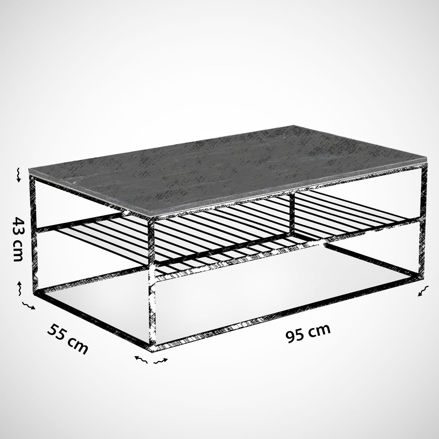 Τραπεζάκι Σαλονιού Λευκό 95 x 55 x 43 εκ GR801CMY2836