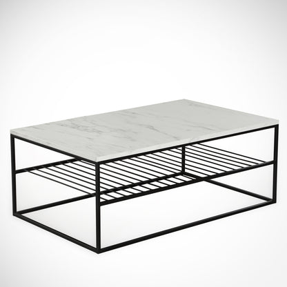 Τραπεζάκι Σαλονιού Λευκό - Μαύρο 95 x 55 x 43 εκ GR801CMY2839