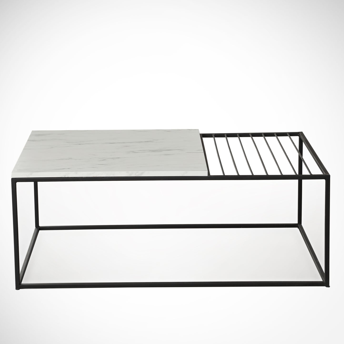 Τραπεζάκι Σαλονιού Λευκό - Μαύρο 95 x 55 x 43 εκ GR801CMY2846