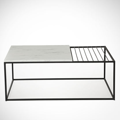 Τραπεζάκι Σαλονιού Λευκό - Μαύρο 95 x 55 x 43 εκ GR801CMY2846