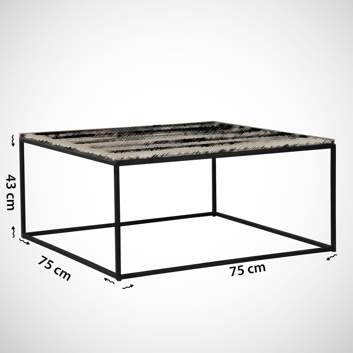 Τραπεζάκι Σαλονιού Λευκό - Μαύρο 75 x 75 x 43 εκ GR801CMY2853