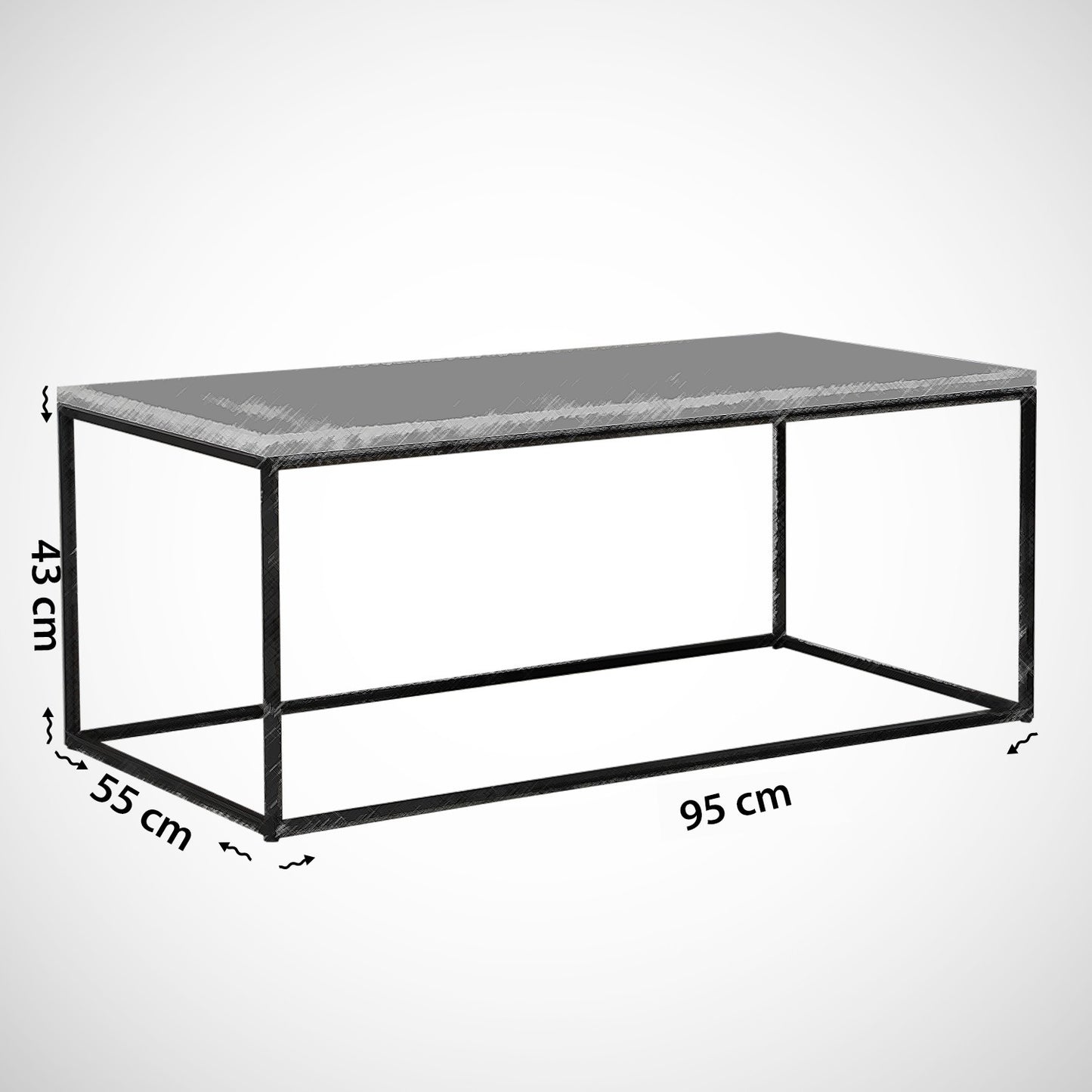 Τραπεζάκι Σαλονιού Μαύρο - Λευκό 95 x 55 x 43 εκ GR801CMY2859
