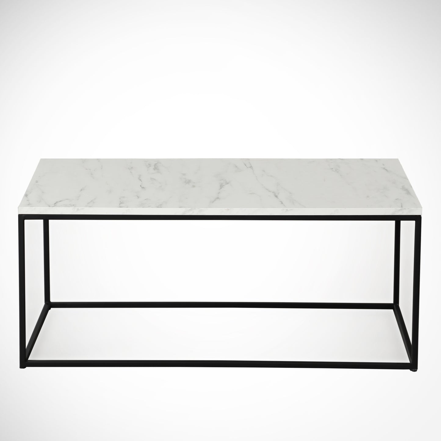Τραπεζάκι Σαλονιού Λευκό - Μαύρο 95 x 55 x 43 εκ GR801CMY2860