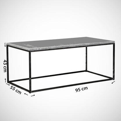 Τραπεζάκι Σαλονιού Λευκό - Μαύρο 95 x 55 x 43 εκ GR801CMY2860