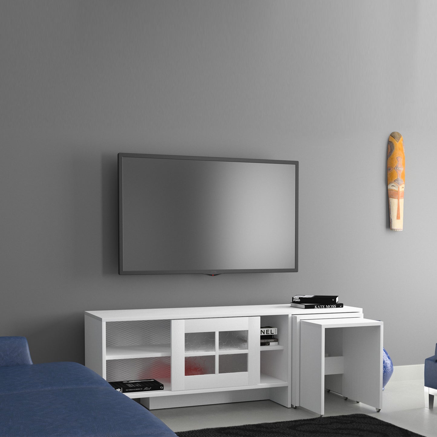 Έπιπλο Τηλεόρασης TV Βάση Σύνθεση Λευκό | 801CMY3013