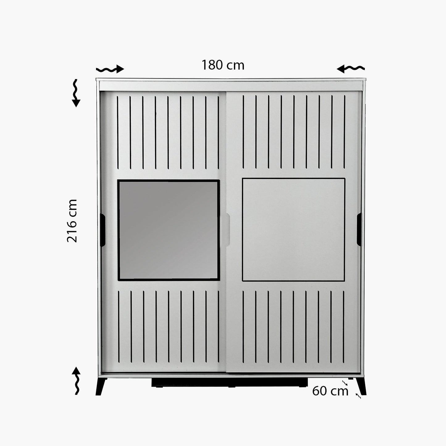 Ντουλάπα 180x216x60 εκ Λευκό 801CMY3411