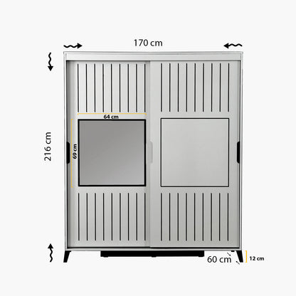 Ντουλάπα 170x216x60 εκ Λευκό 801CMY3412