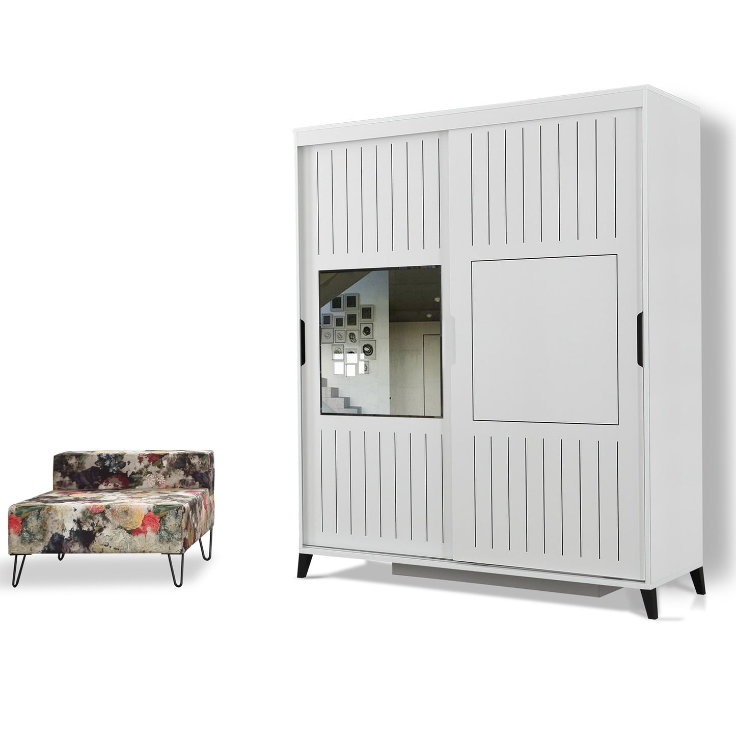 Ντουλάπα 160x216x60 εκ Λευκό 801CMY3413