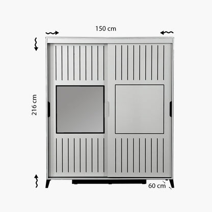 Ντουλάπα 150x216x60 εκ Λευκό 801CMY3414