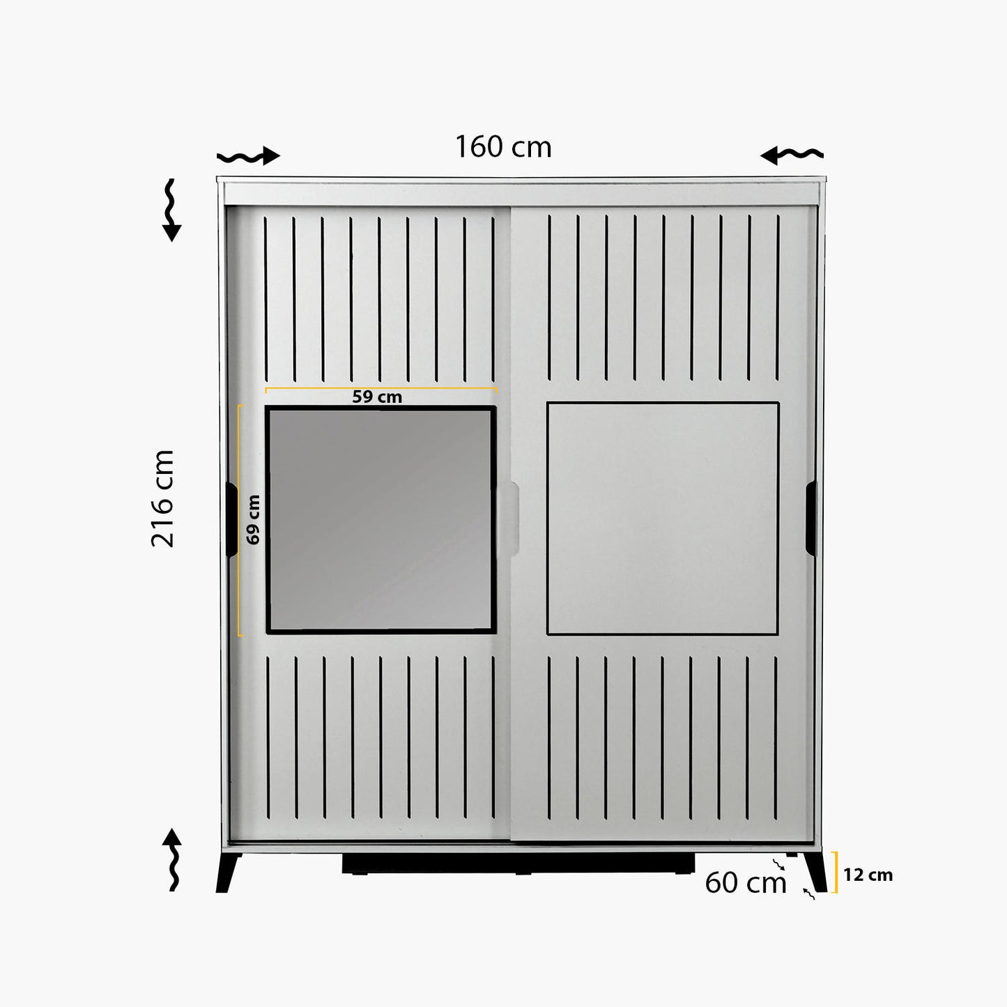 Ντουλάπα 160x216x60 εκ Καρυδί 801CMY3421