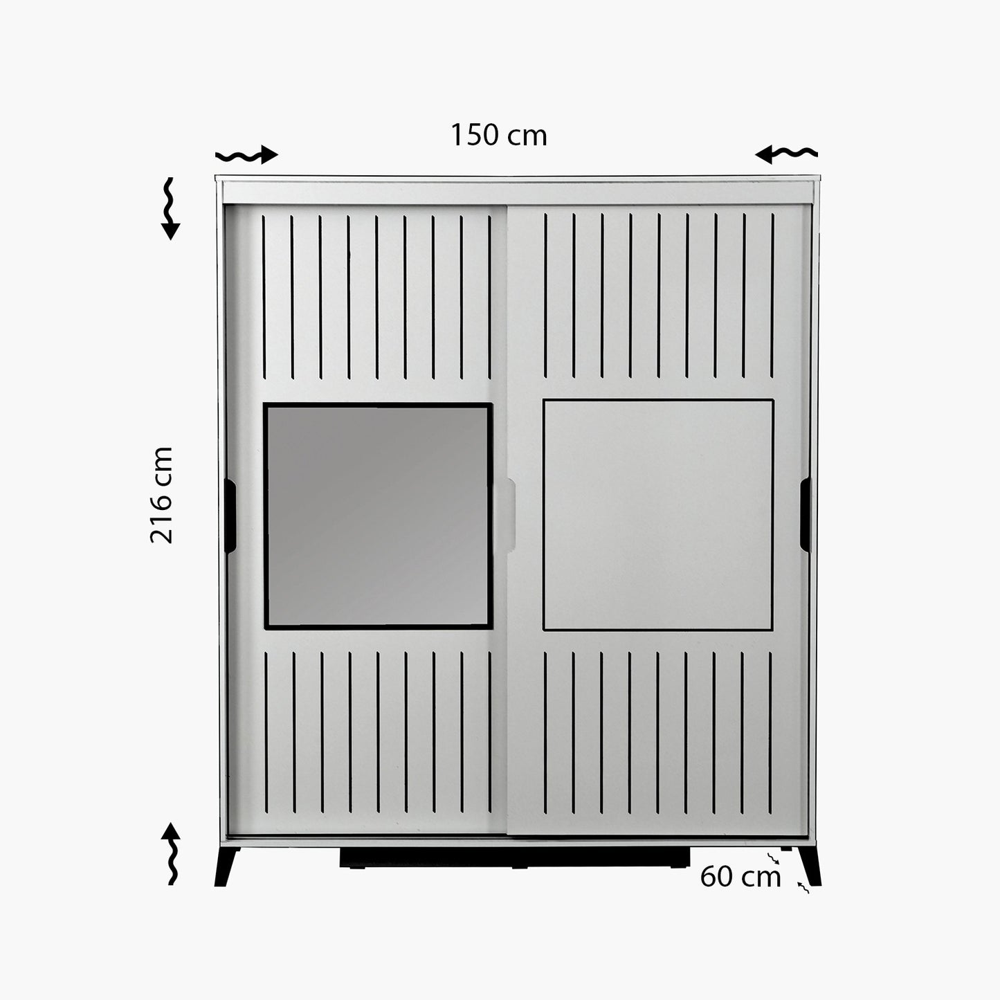 Ντουλάπα 150x216x60 εκ Καρυδί 801CMY3422
