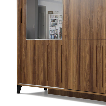 Ντουλάπα 140x216x60 εκ Καρυδί 801CMY3423