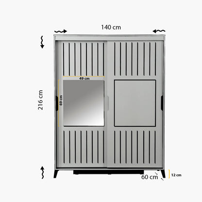 Ντουλάπα 140x216x60 εκ Καρυδί 801CMY3423