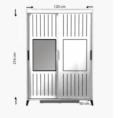 Ντουλάπα 120x216x60 εκ Δρυς 801CMY3433
