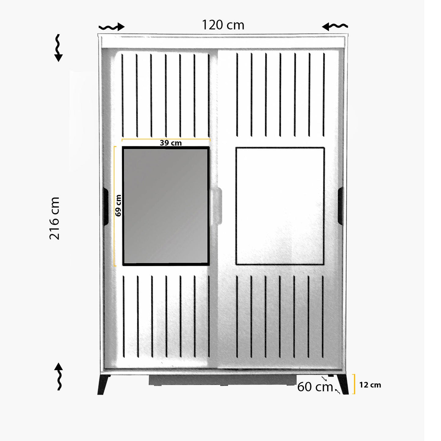 Ντουλάπα 120x216x60 εκ Δρυς 801CMY3433